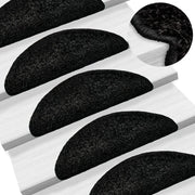 Tappetini per scale 10 pz 56x17x3 cm Nero Semicircolari 149785