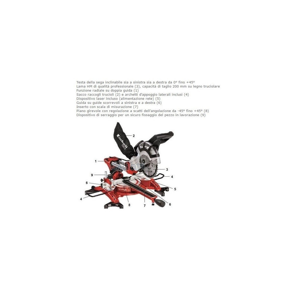 Trade Shop - Troncatrice Radicale Legno Einhell Th-sm 2131 Dual Lama 210 Mm -