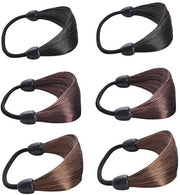 Set di fascia per capelli a 6 pezzi - fascia per capelli elastiche - fibre sintetiche - adatto per donne/ragazze - design unico - fascia per capelli a code di cavallo