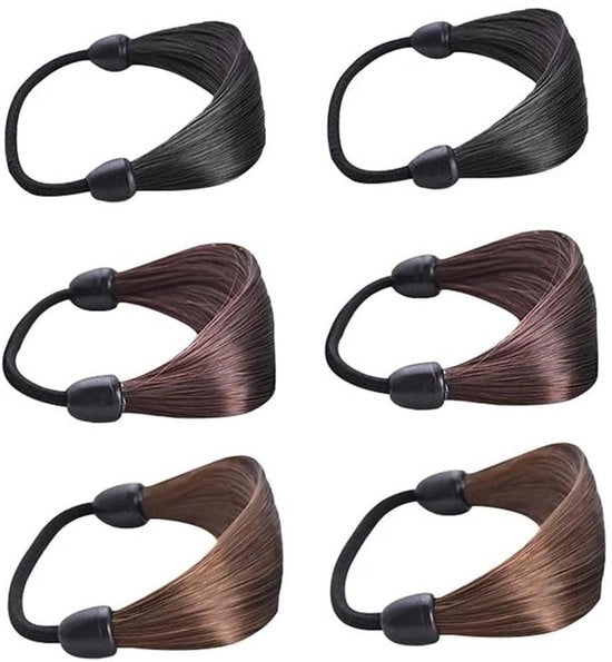 Set di fascia per capelli a 6 pezzi - fascia per capelli elastiche - fibre sintetiche - adatto per donne/ragazze - design unico - fascia per capelli a code di cavallo