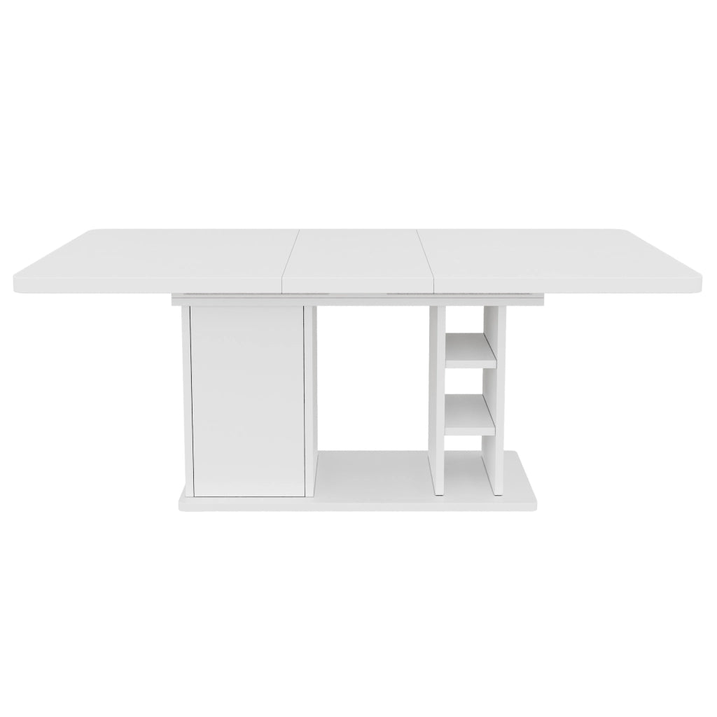TAVOLO da pranzo allungabile 140/180x80 cm MDF bianco per 6-8 persone