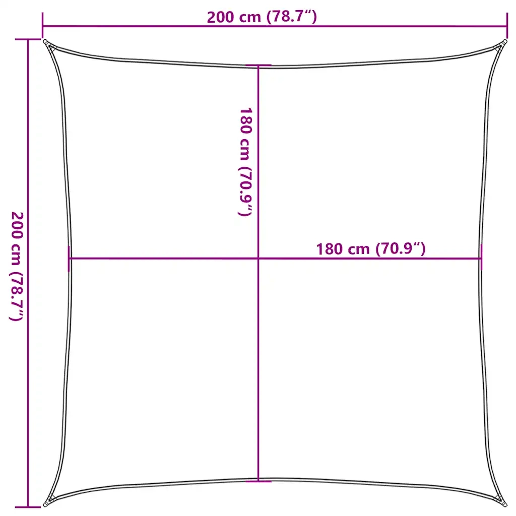 Vela Parasole 160 g/m² Arancione 2x2 m in HDPE 311657