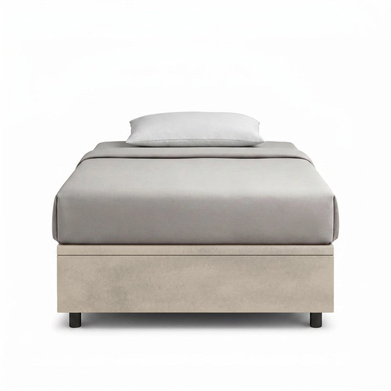 Letto imbottito Singolo 80x190 cm BoxMax - Contenitore,Microfibra,Sabbia