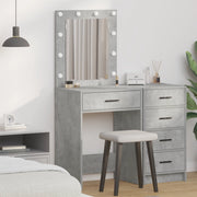 Tavolo da Trucco con Luci LED in Grigio Cemento, 50x41x135 cm