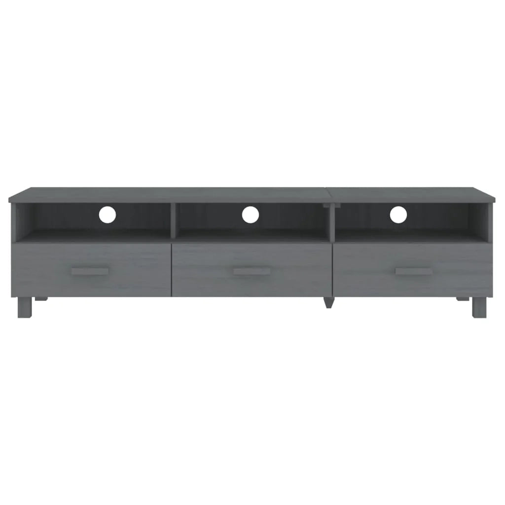 Mobile TV multimediale scaffale TV credenza mobile TV sala da pranzo soggiorno camera da letto HAMAR scuro 158 x 40 x 40 cm legno di pino massiccio grigio 02_0027634