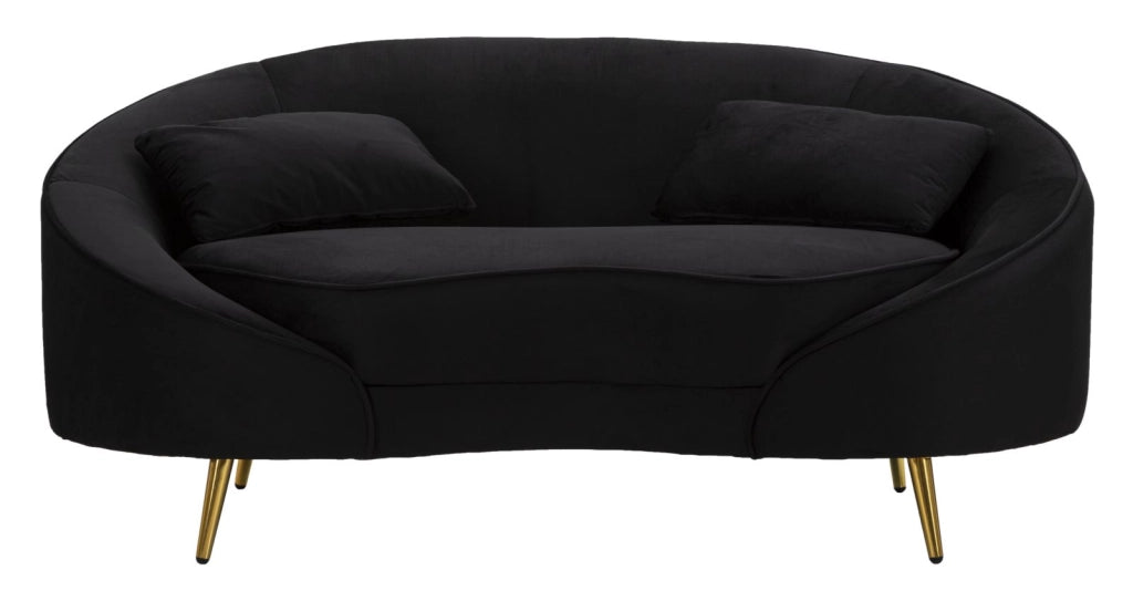 DIVANETTO 2 POSTI OSLO C/CUSCINI NERO CM 148X84X68