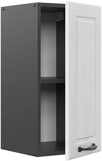 Pensile da cucina R-Line, Bianco casa di campagna, 30 cm, per la libera combinazione all'interno di sistemi cucina modulari