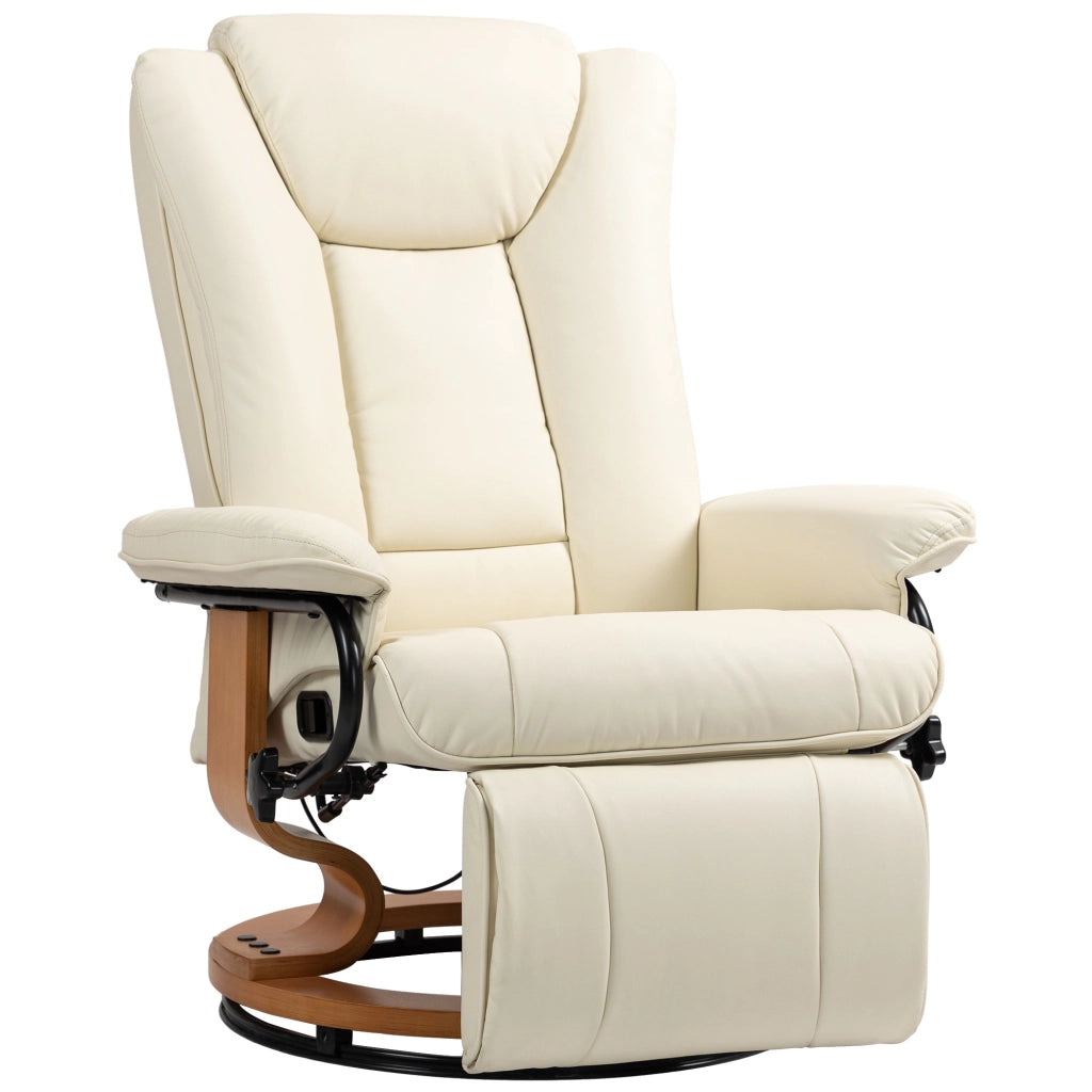Poltrona relax girevole reclinabile in similpelle crema ¨C zephmum ¨C 150 kg