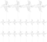 Set di costruzione di molini a vento DIY - 24 ruote a vento bianche - steli in plastica - kit di gioco per bambini - set di colori e pennarelli - da personalizzare - kit di costruzione