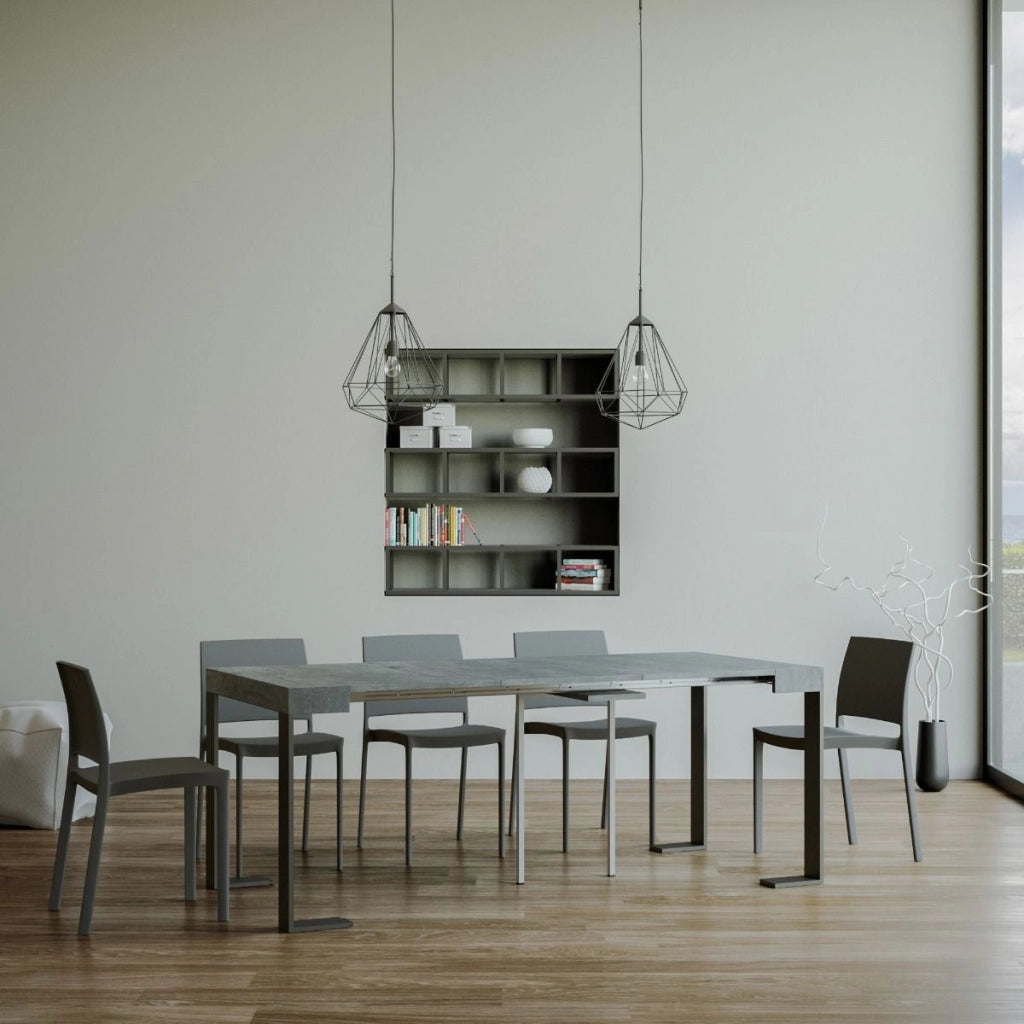 Consolle allungabile 90x40/300 cm Tekno Cemento telaio Antracite