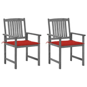 Sedie da Giardino con Cuscini 2 pz Grigio in Massello di Acacia cod mxl 75785