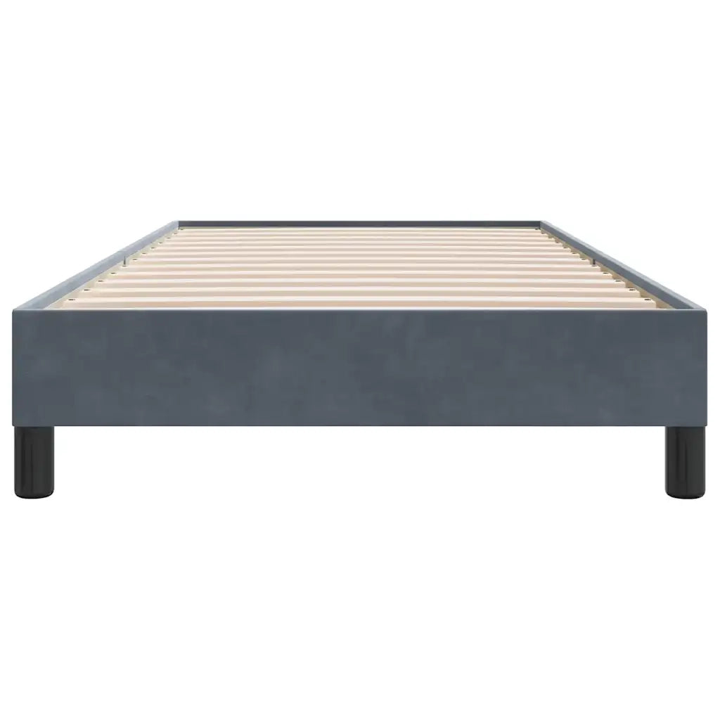 Giroletto senza Materasso Grigio Scuro 90x220 cm Velluto