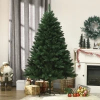 Albero di Natale Artificiale 180cm con 800 Rami e Base in Metallo, Verde