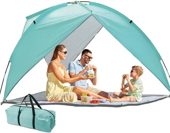 Ombrellone da Spiaggia Leggero con Protezione UV UPF50+ e Protezione dal Vento - Ombrellone da Spiaggia per la Famiglia da Collocare nel Giardino con Aggiornamento