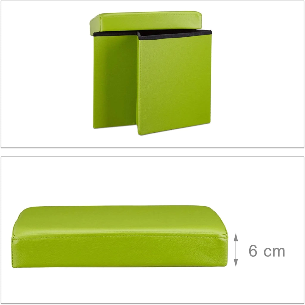 Pouf/sgabello pieghevole contenitore stabile materiale sintetico 38 cm verde 13_0002806_7