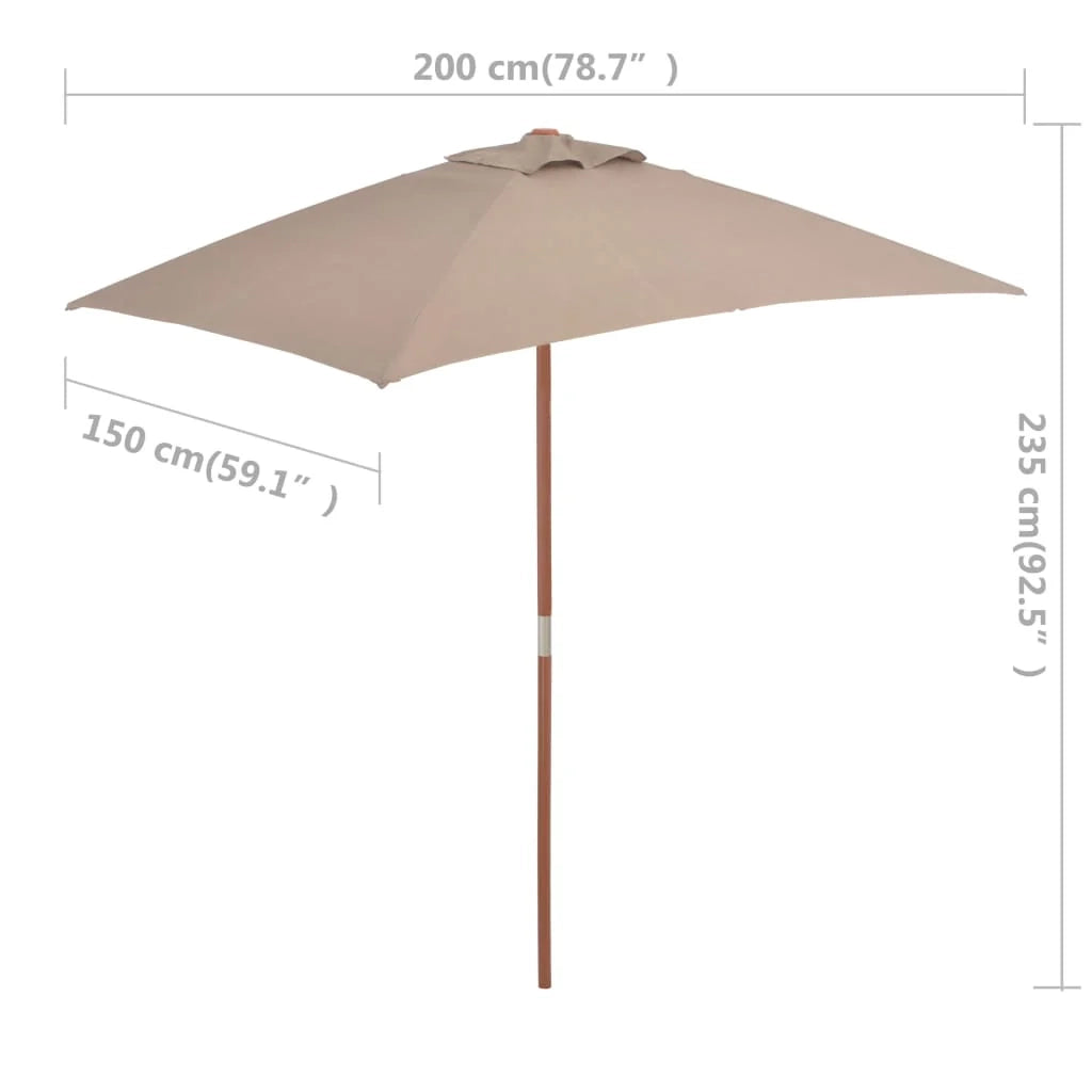Ombrellone con palo in legno 150 x 200 cm tortora 02_0008112