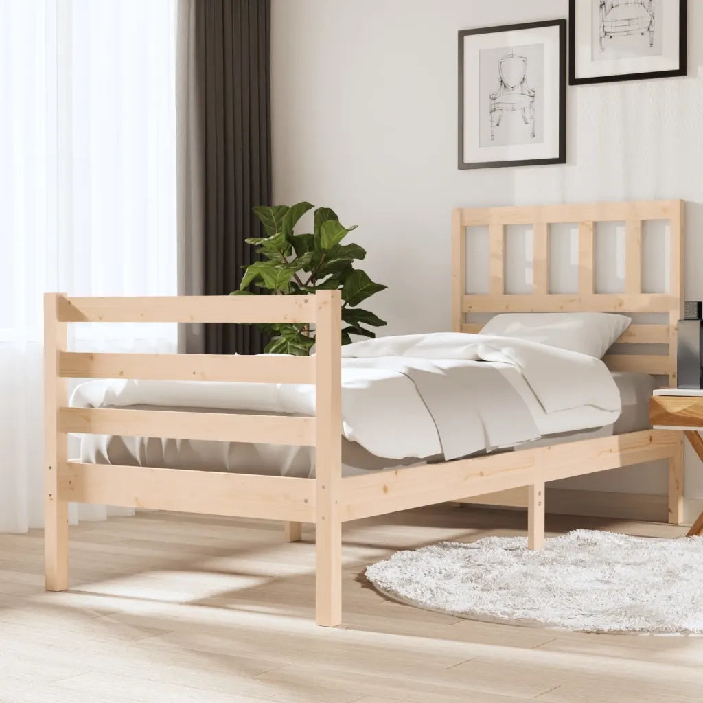 Giroletto-Struttura Letto 90x190 cm Single in Legno Massello 937213