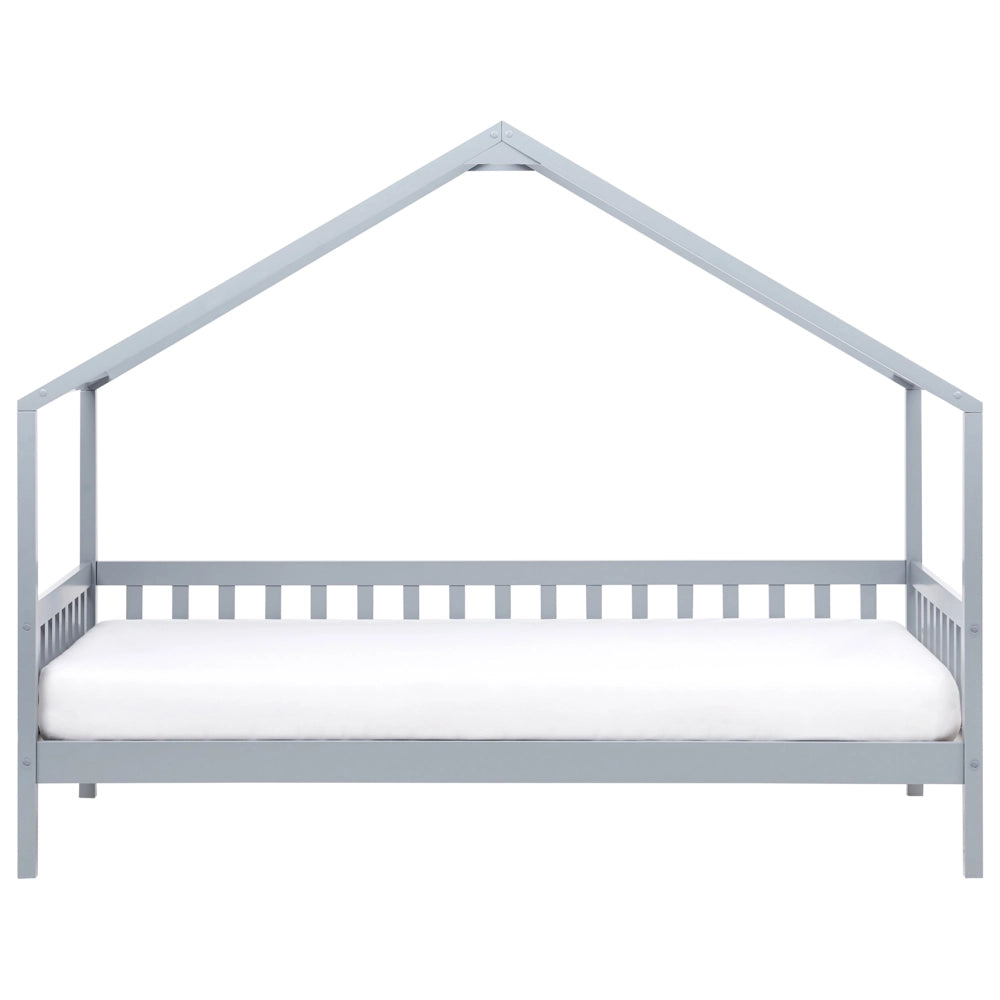 Letto a forma di casa per bambini Legno di pino grigio UE Struttura letto singolo con doghe