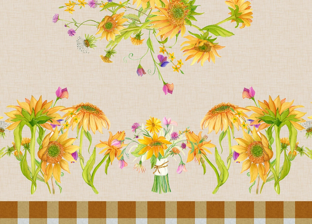 Tovaglia Tavolo Cucina Copritavola Digitale 100% Cotone Girasoli SV - 145x190 - Girasoli