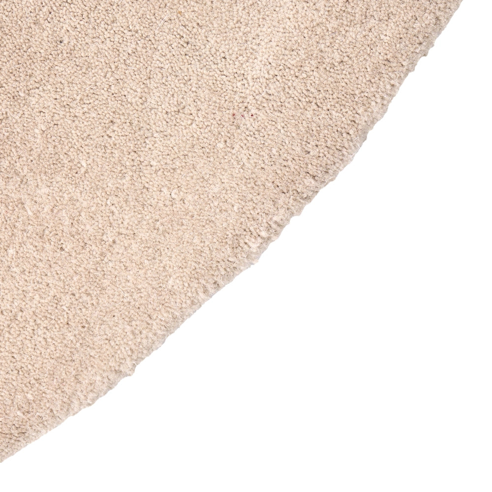 Tappeto in lana beige 140 cm tuftato a mano rotondo design decorativo