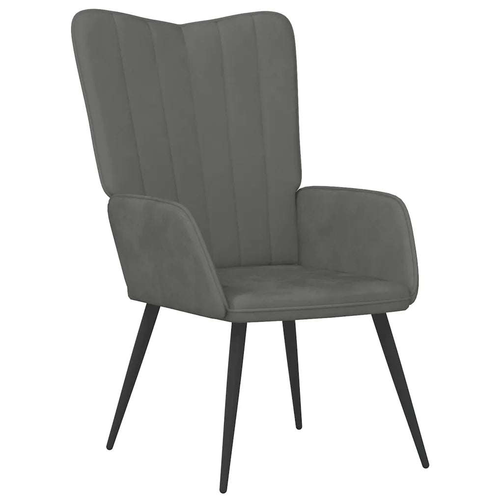 vida XL Poltrona Relax Grigio Scuro in Velluto