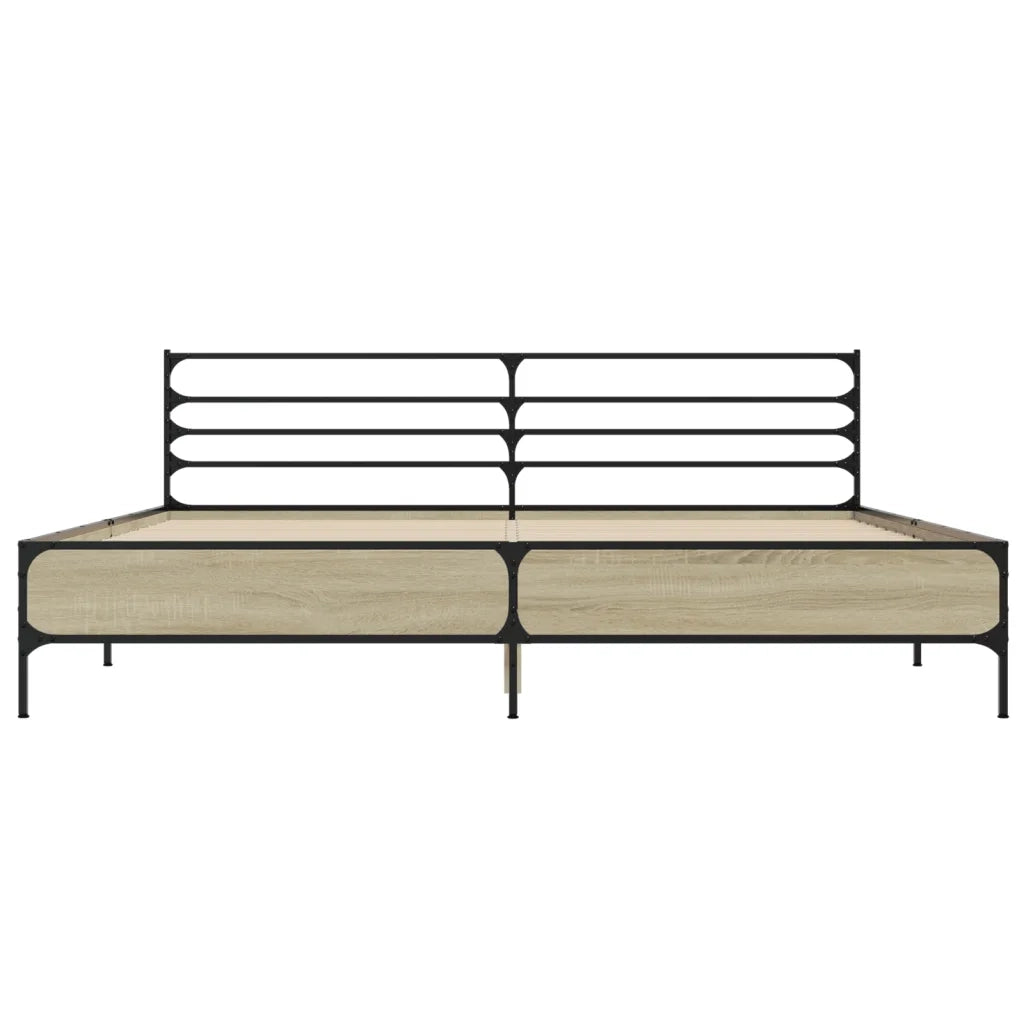 Giroletto Rovere Sonoma 200x200 cm Legno Multistrato e Metallo