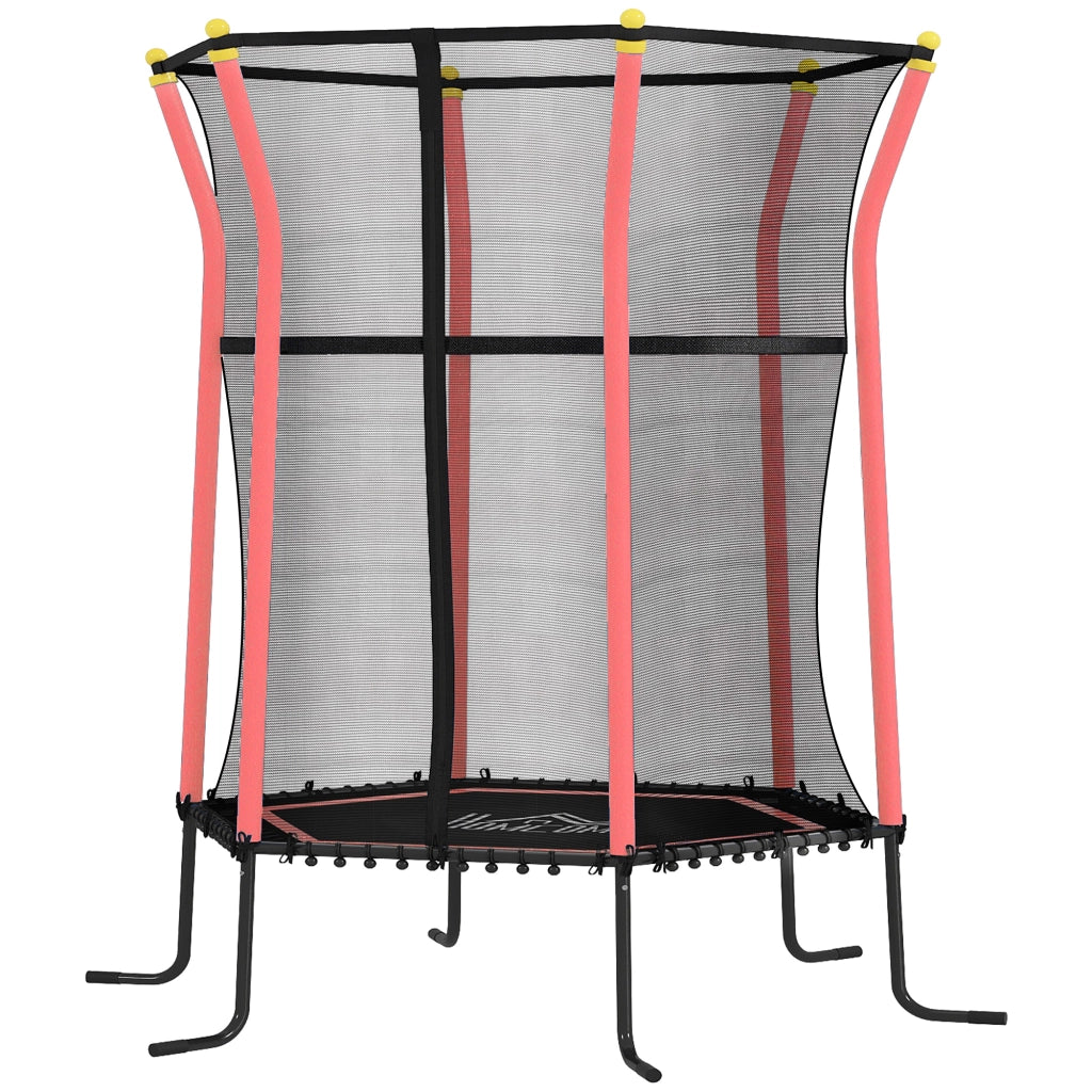 Trampolino per Bambini ¨C zephmum ¨C Nero e Rosso con Rete di Sicurezza ?163.5 cm