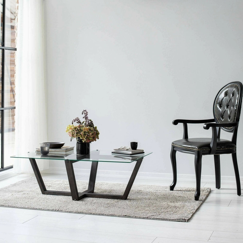 Visconti, Tavolino da Salotto Forma Rettangolare, 105x65x35h cm Nero Antracite