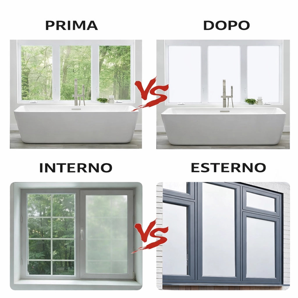 Pellicola Adesiva Vetri Privacy 45x200 cm Decorativa per Finestre e Porte 10110