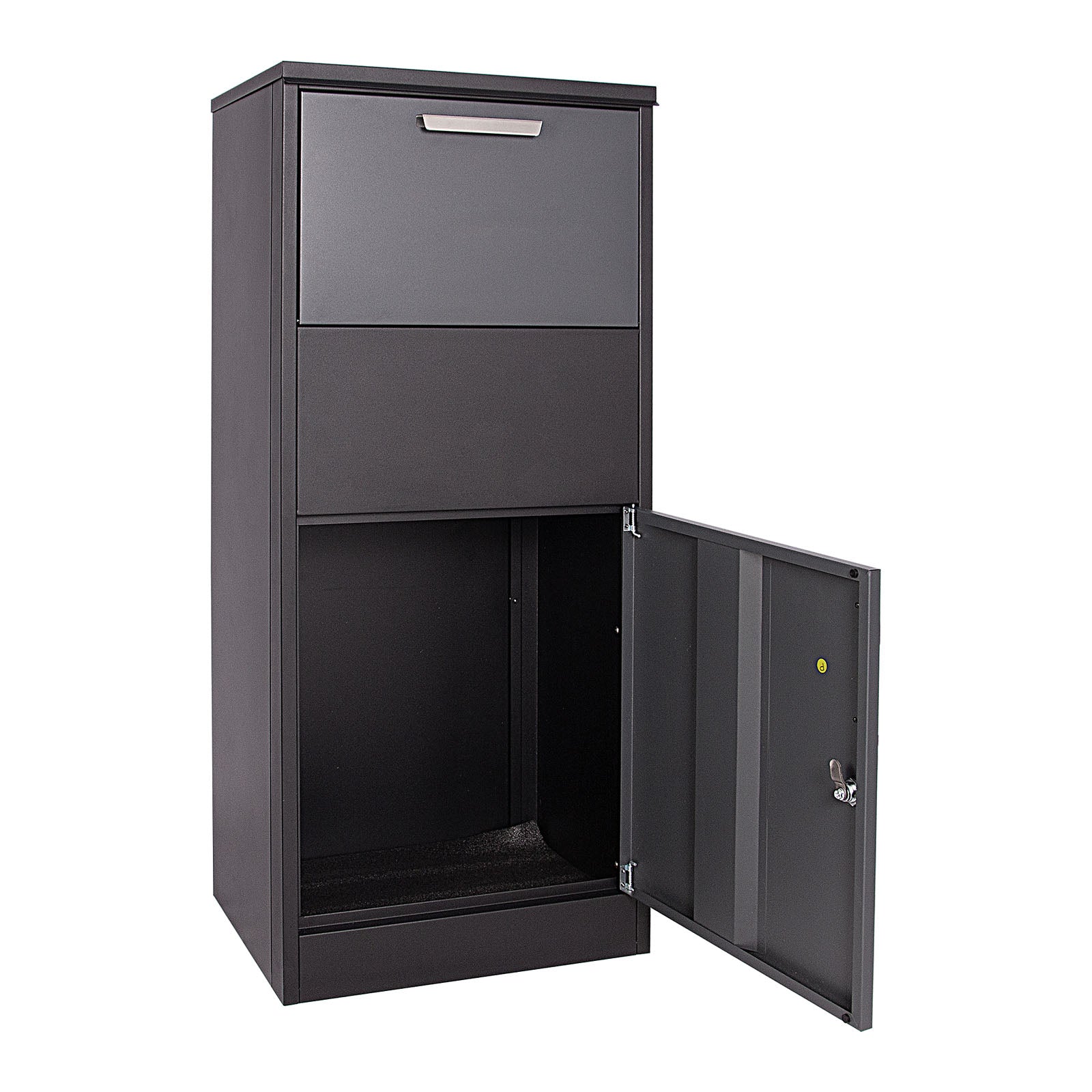 Cassetta postale per pacchi nera 50x37,5x115cm Portapacchi con serratura