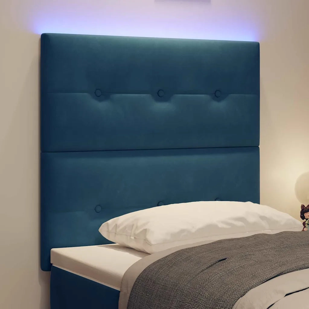 Testiera | Testata LED con strisce LED Blu 80 cm Velluto