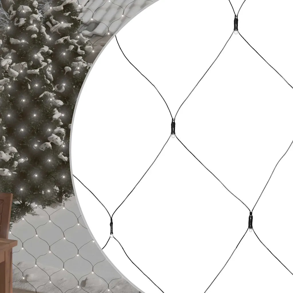 Luci di Natale Rete Bianco Freddo 3x2m 204 LED Interni Esterni 328772