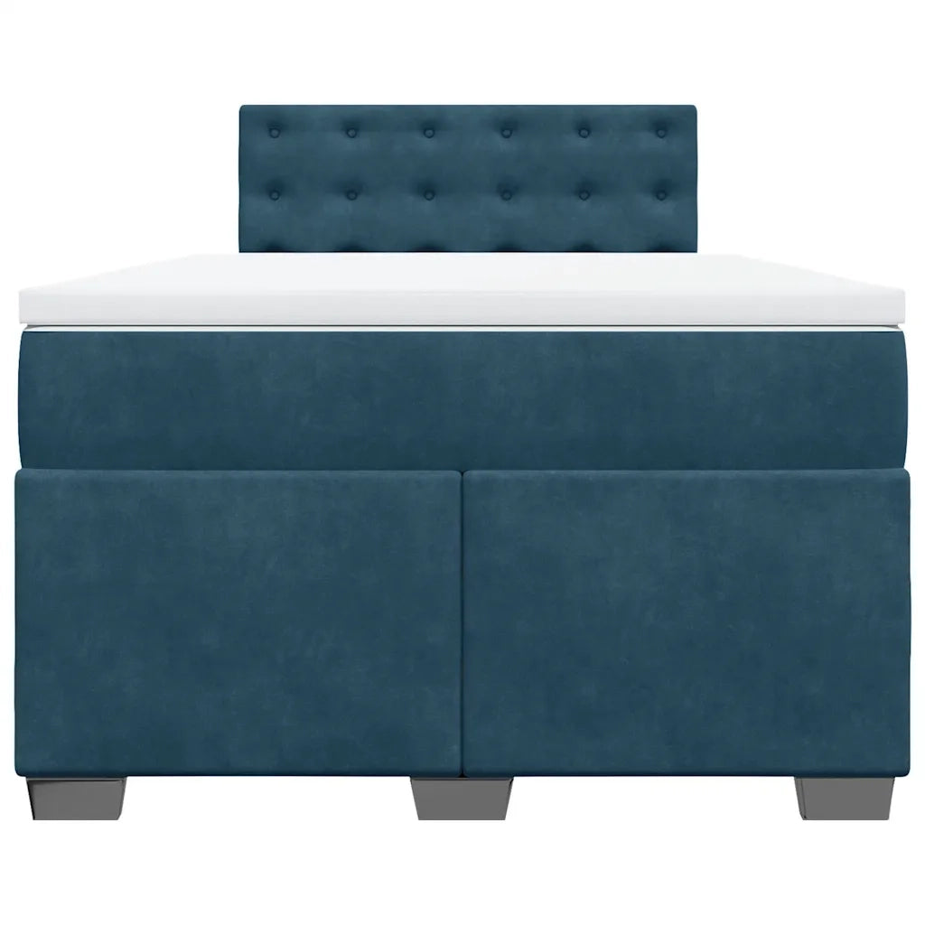 Giroletto a Molle con Materasso Blu Scuro 120x190 cm in Velluto 3286274