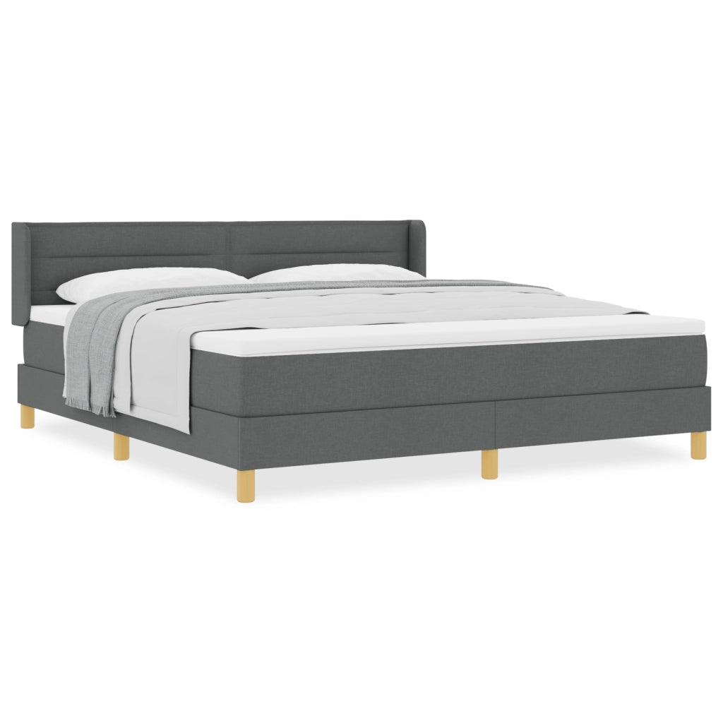 Letto a Molle con Materasso Grigio Scuro 180x200 cm Tessuto