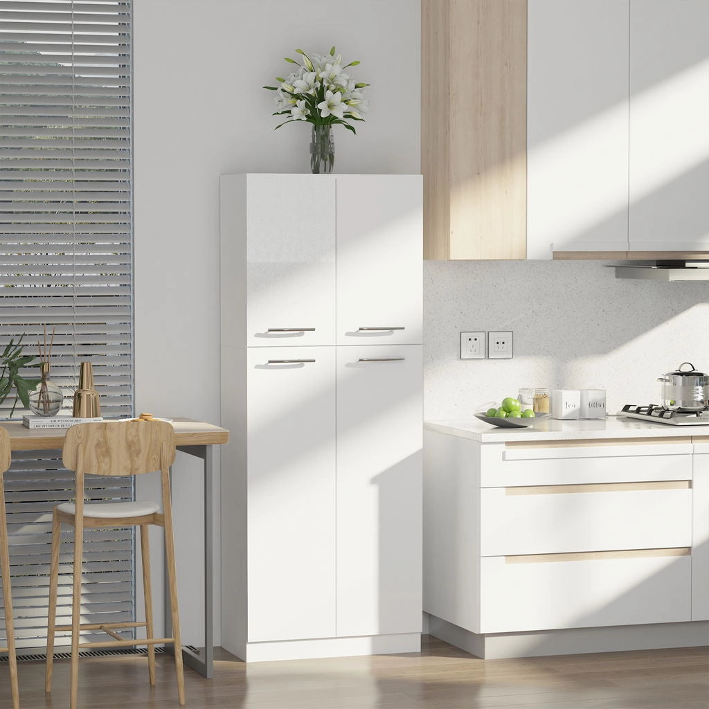 MOBILE MULTIUSO CON 2 ARMADIETTI E MENSOLE REGOLABILI 59X31X155CM BIANCO