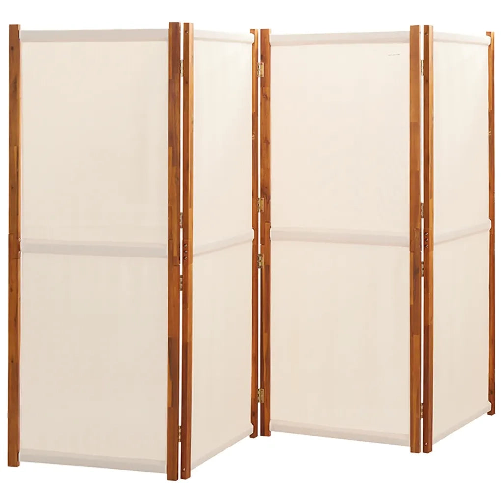 Divisorio a 4 Pannelli Bianco Crema 280x180 cm 319184