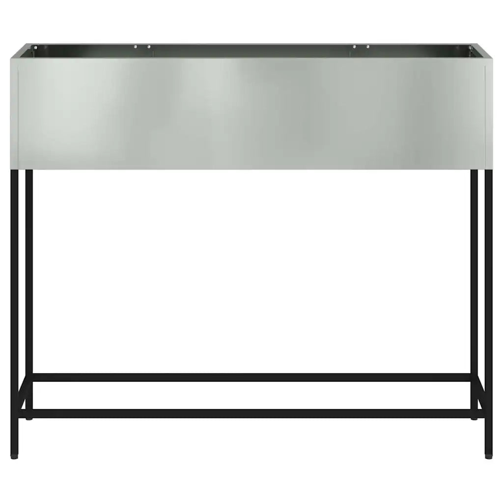 Fioriere | Cassetta per fiori | Vaso da Giardino Rialzato Argento 100 x 26 x 82 cm