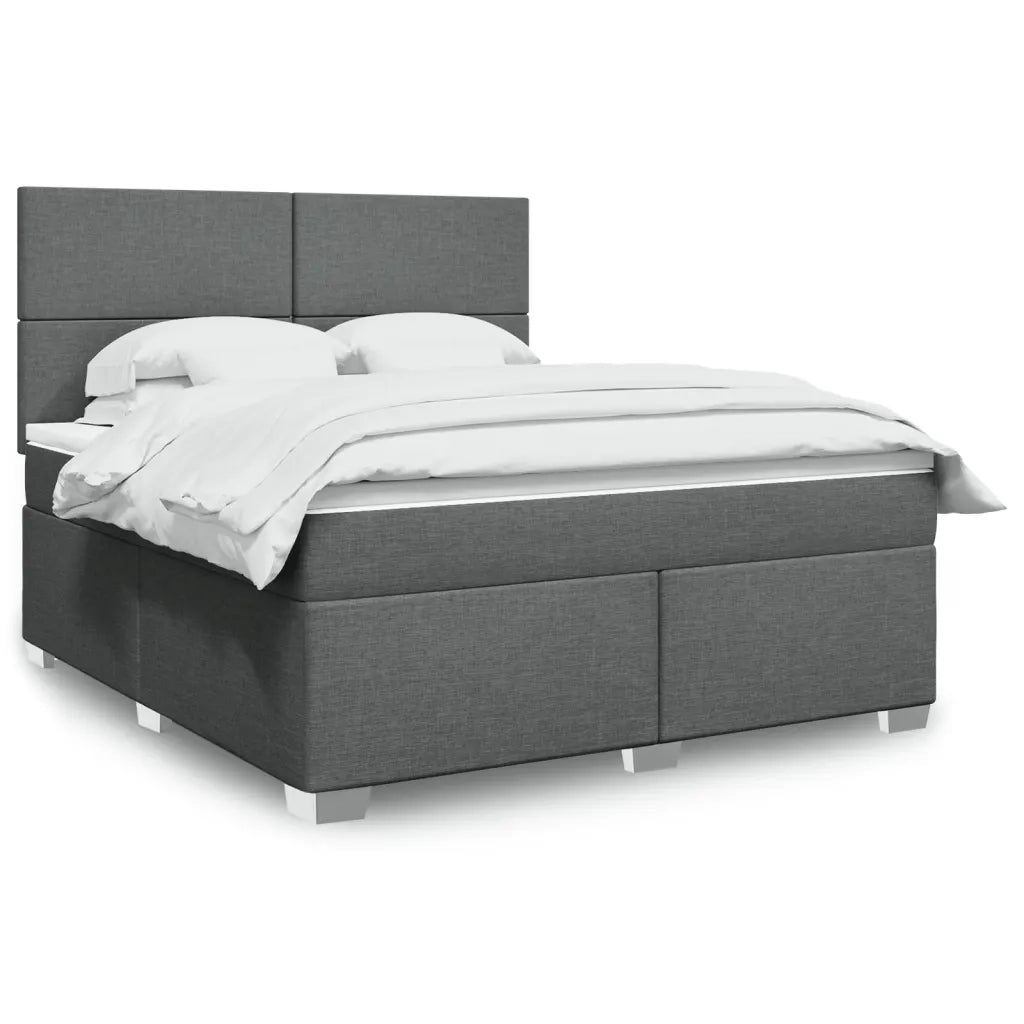 Giroletto a Molle con Materasso Grigio Scuro 180x200 cm Tessuto 3290561