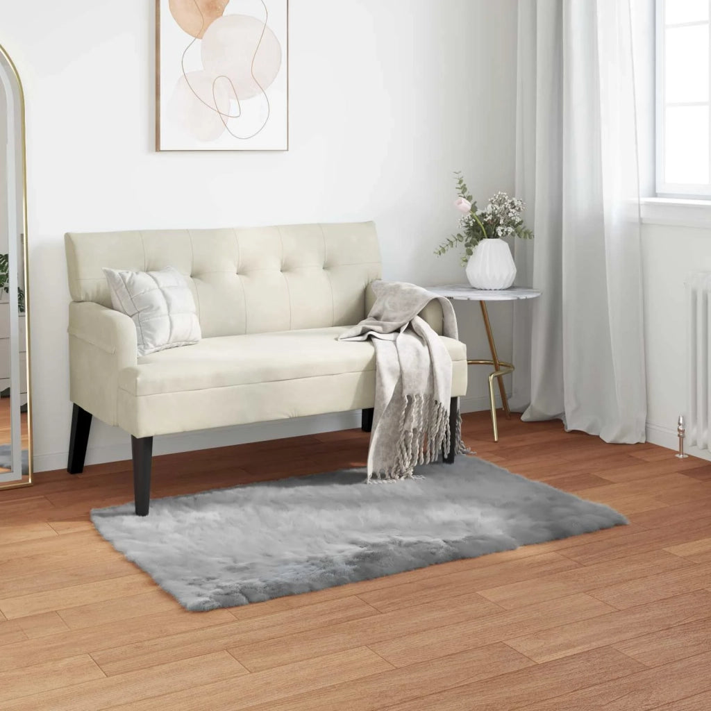 Tappeto in finta TAFALLA Grigio 60 x 110 cm Poliestere