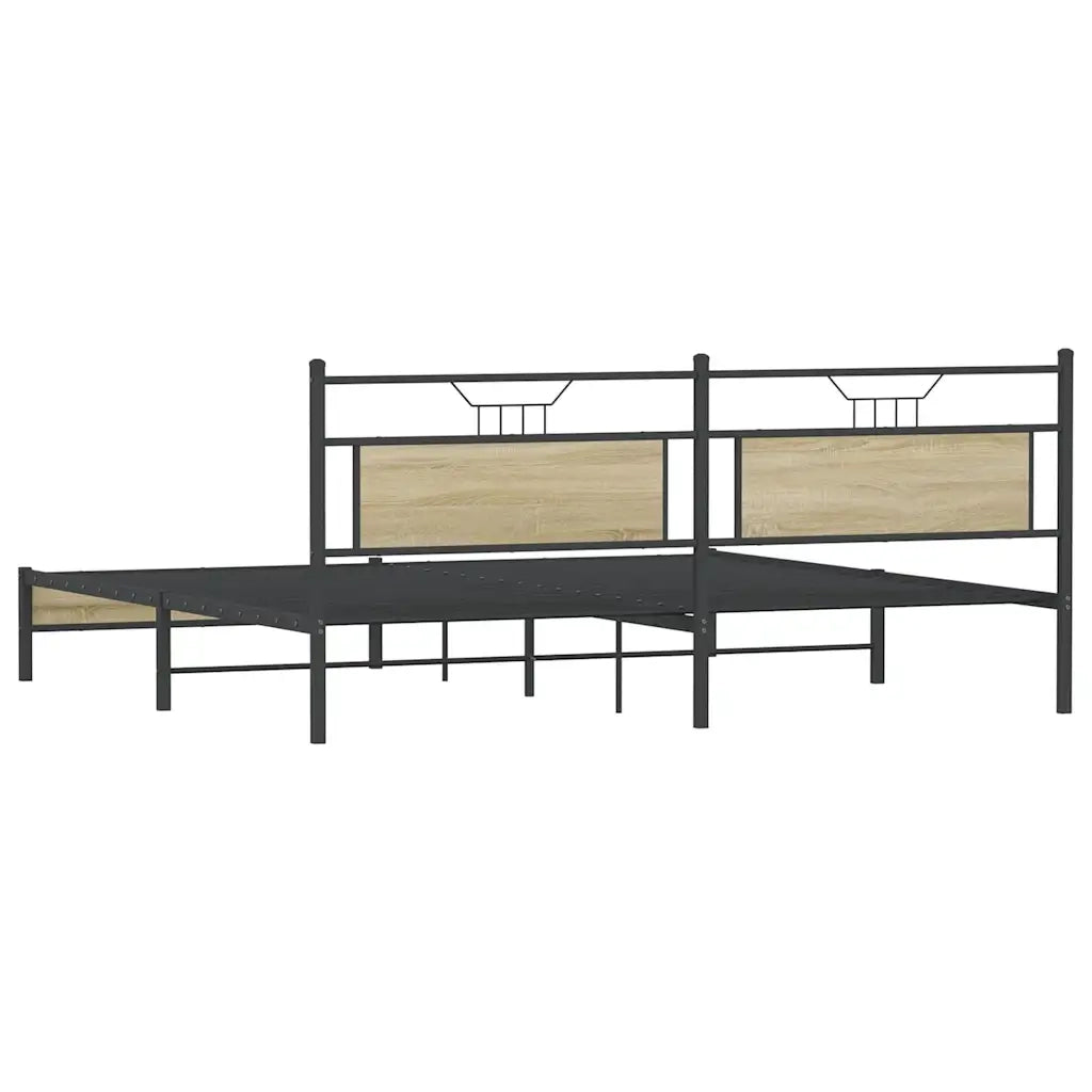 Giroletto senza Materaso in Metallo Rovere Sonoma 193x203 cm