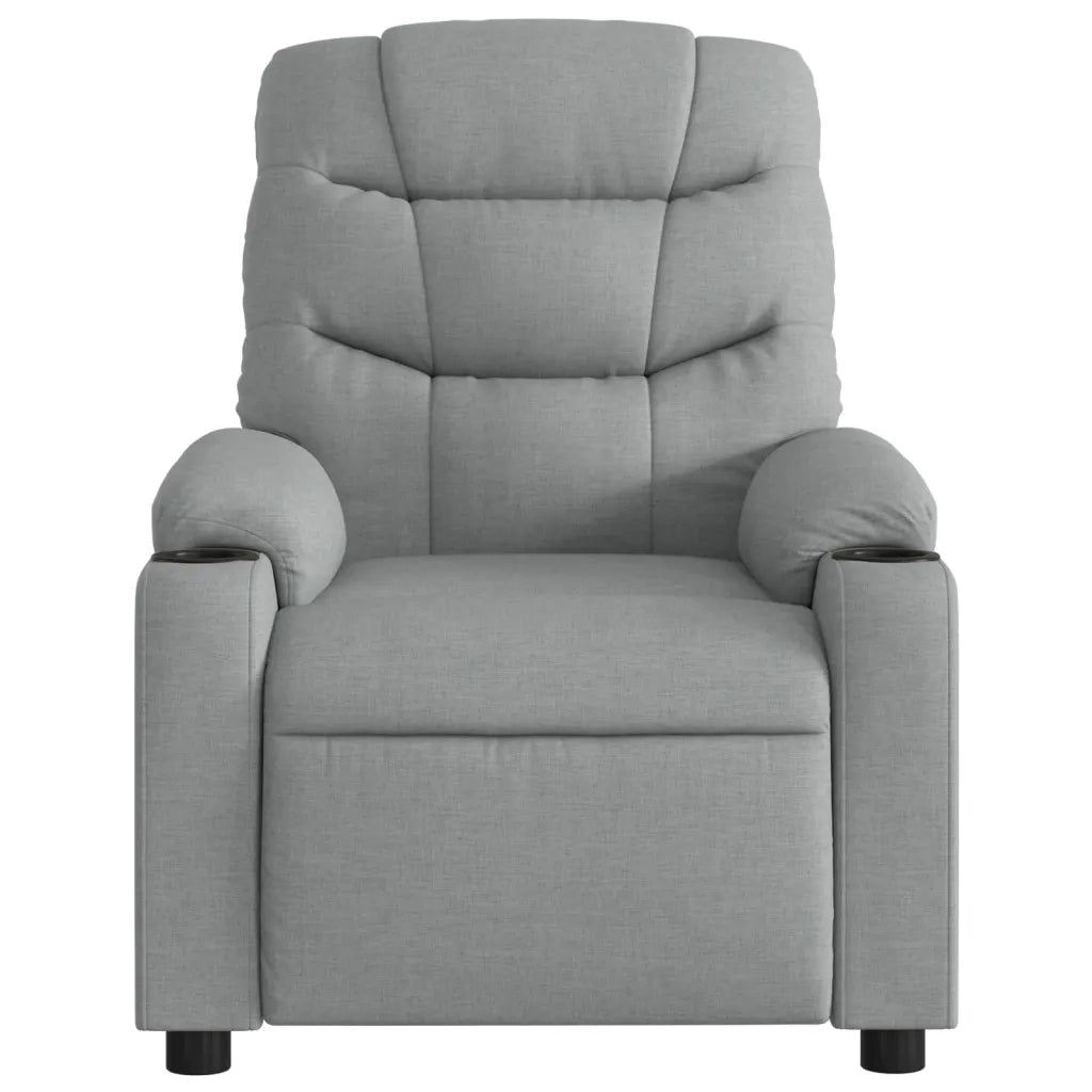 Divano Sedia-Poltrona Reclinabile in Tessuto Grigio Chiaro 888693