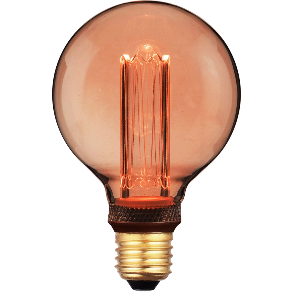 Lampadina LED G80 ambra E27 4W 200lm 1800K Polux