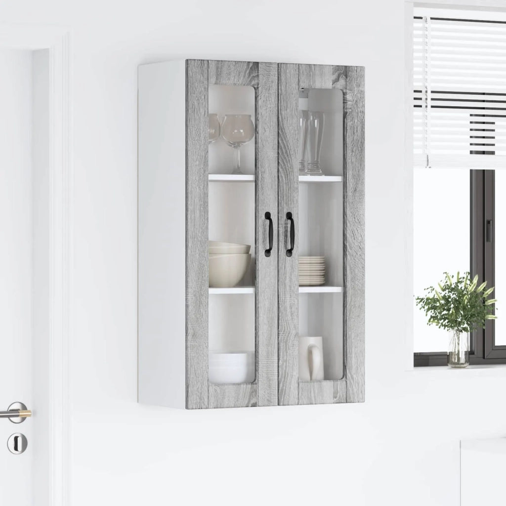 Mobile in vetro da parete PORTO Grigio Sonoma 60 x 31 x 100 cm