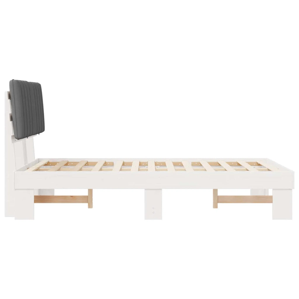Letto con Testiera Rivestita Grigio chiaro 120 x 190 cm