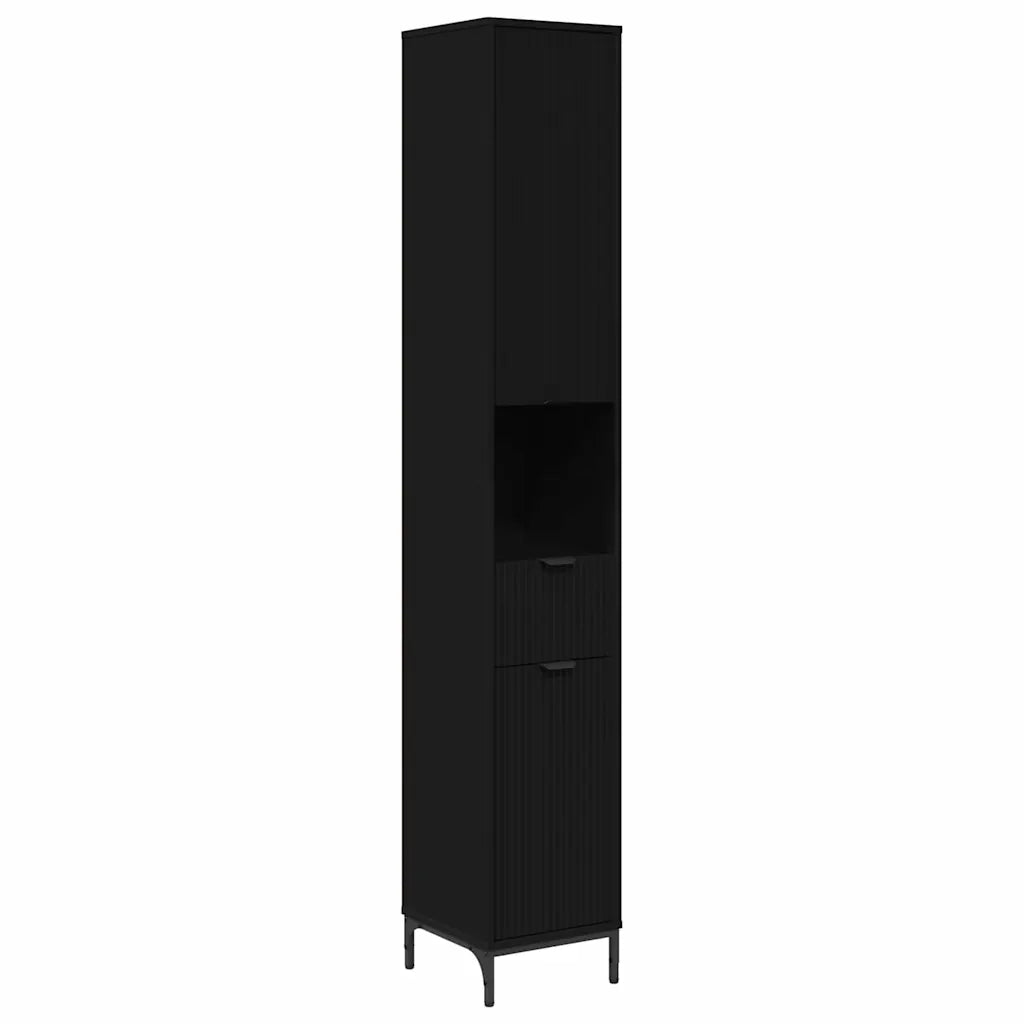 Mobile da Bagno con cassetto con porta Nero 31,5 x 33 x 190 cm 883405