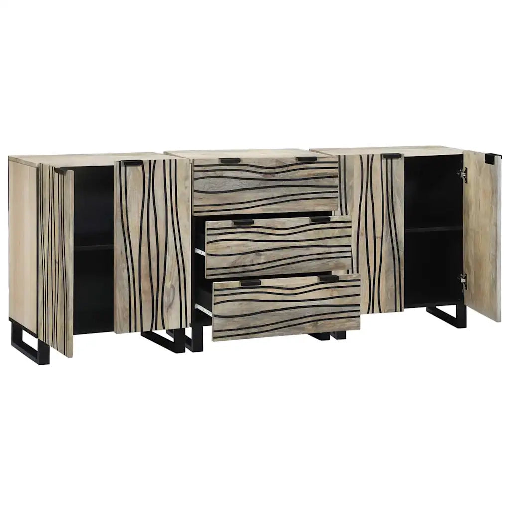 Set di mobili per il bagno 3 pcs Bianco Legno multistrato