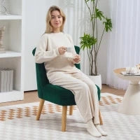 Poltrona per Salotto in Velluto con Seduta Imbottita e Trapuntata a Bottoni, 60x66x79 cm, Verde