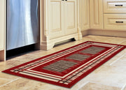 Tappeto Passatoia Runner Cucina Antiscivolo Corsia Lavabile Graffiti Suardi - 55x190 cm - Rosso