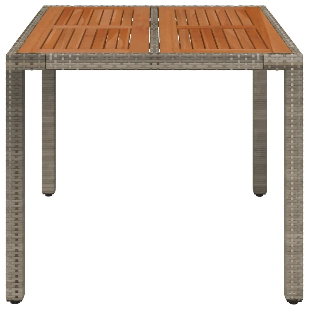 Tavolo da Giardino Piano in Legno Grigio 90x90x75 cm Polyrattan 319898