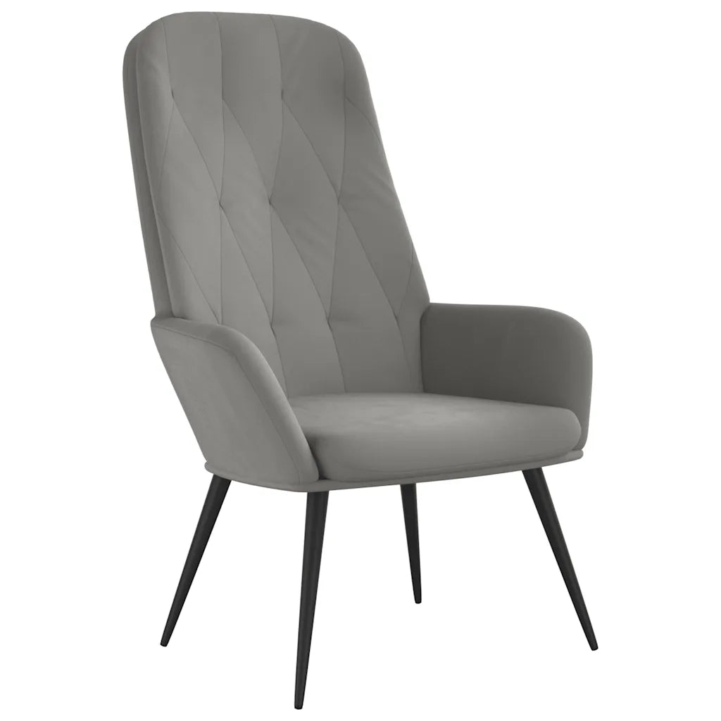 Sedia Relax Grigio Chiaro in Velluto 341194